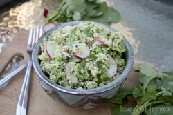Spinach Pesto Quinoa Salad with Radishes