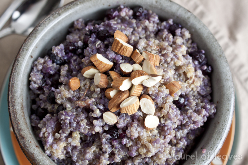 Blueberry Breakfast Quinoa with Almonds & Maple Syrup Blueberry Breakfast Quinoa with Almonds & Maple Syrup
