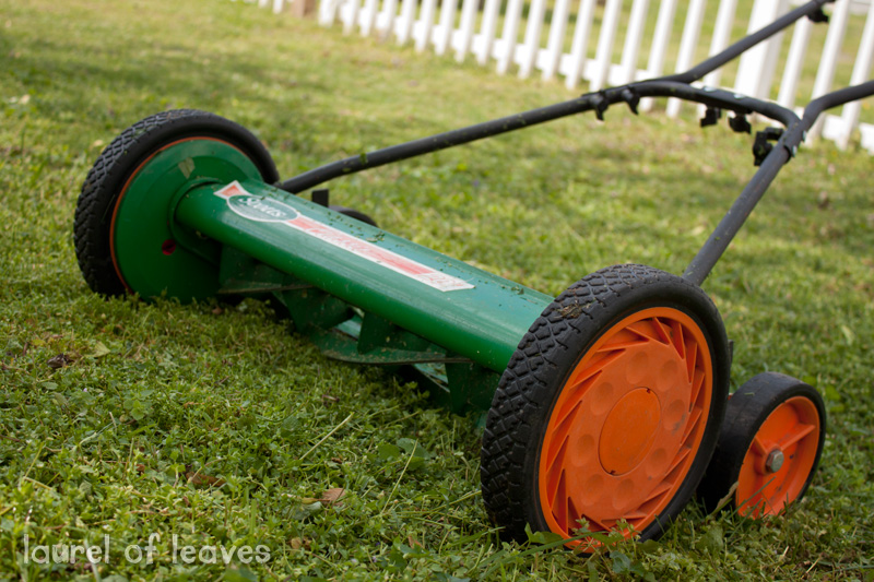 Reel Mower at the Winter's Urban Homestead Reel Mower at the Winter's Urban Homestead